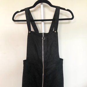 H&M Black Zip-up Mini Overall Dress